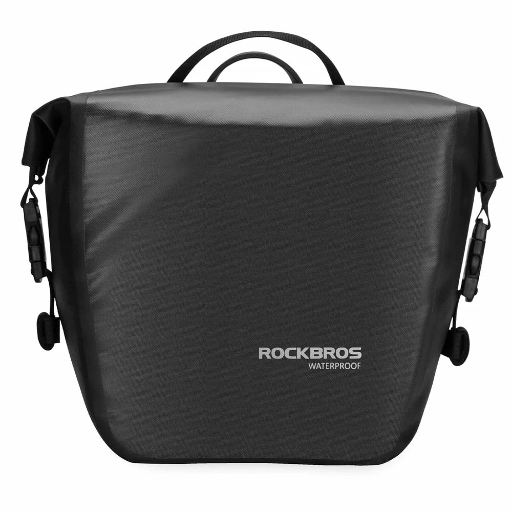 Rockbros AS-003-1BK vandtæt cykeltaske med skulderrem, monteret foran/bagsiden, 10-14l - sort