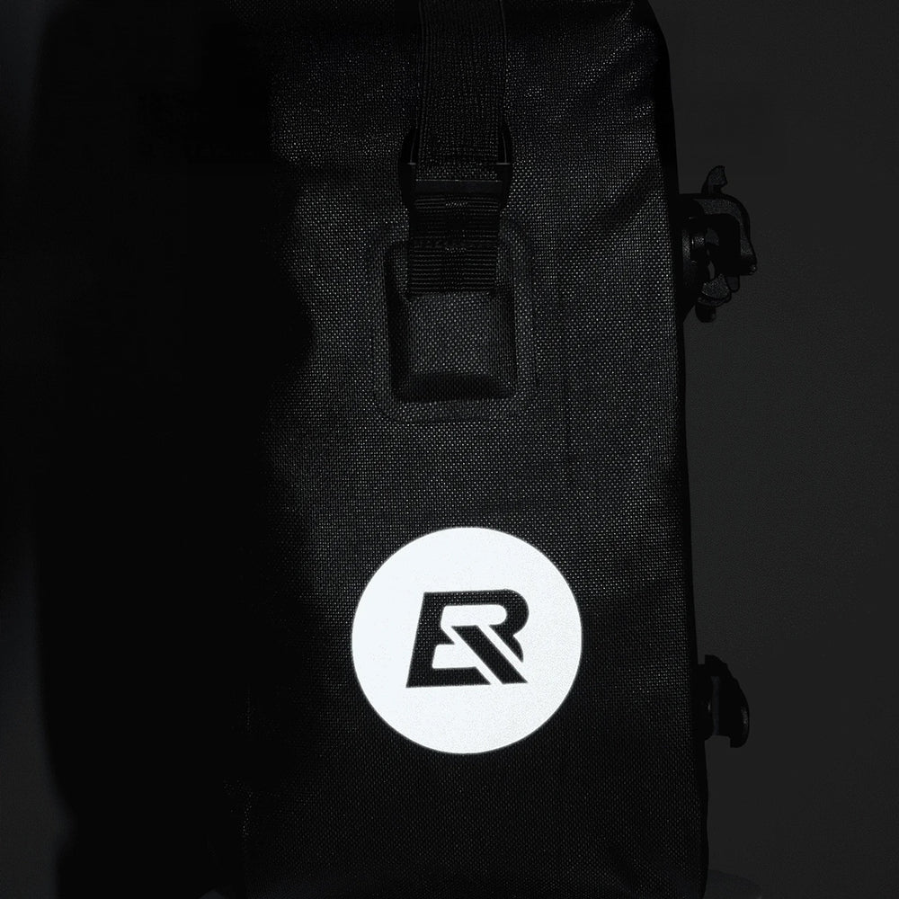 Rockbros AS-003-1BK vandtæt cykeltaske med skulderrem, monteret foran/bagsiden, 10-14l - sort