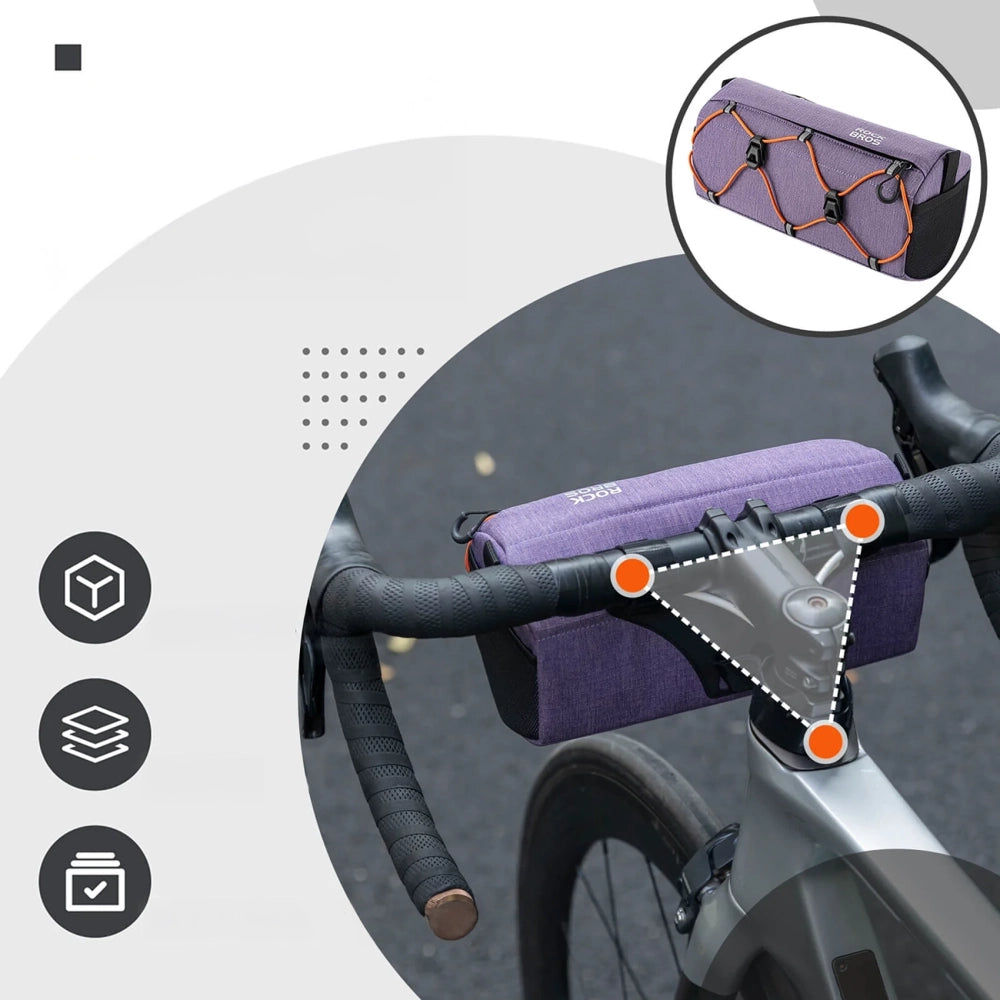 Rockbros 30110054005 Handlebar Bike Bag 2.2L - Purple