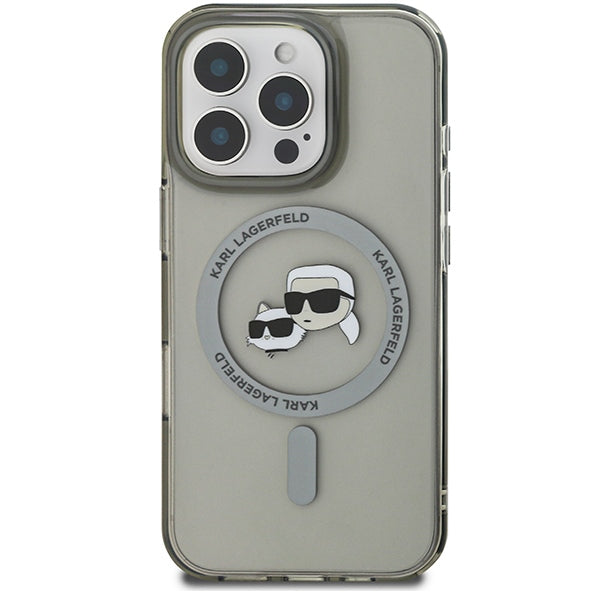 Karl Lagerfeld IML Metal Karl&Choupette Head MagSafe Case til iPhone 16 Pro - sort