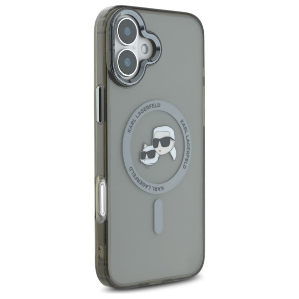 Karl Lagerfeld IML Metal Karl&Choupette Head MagSafe Case til iPhone 16 Plus - sort