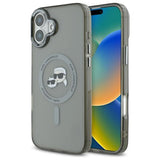 Karl Lagerfeld IML Metal Karl&Choupette Head MagSafe Case til iPhone 16 - sort