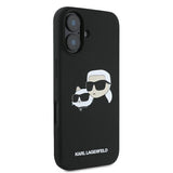 Karl Lagerfeld Silicone Nauble Heads Print MagSafe Case til iPhone 16 - sort