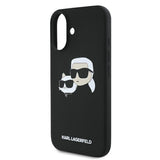Karl Lagerfeld Silicone Nauble Heads Print MagSafe Case til iPhone 16 - sort