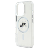Karl Lagerfeld IML Metal Karl&Choupette Head MagSafe Case til iPhone 16 Pro Max - Hvid