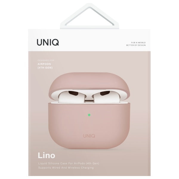 Uniq Lino Silicone AirPods 4 Case - Pink