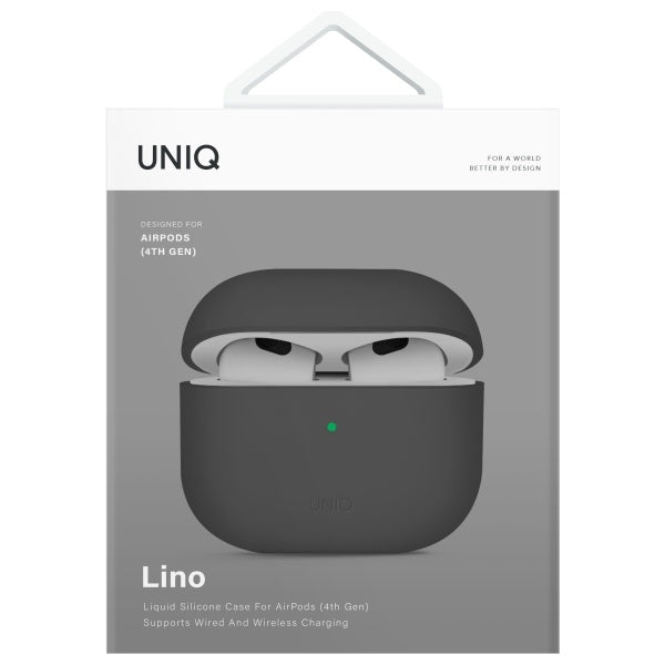 Uniq Lino Silicone AirPods 4 Case - Grå