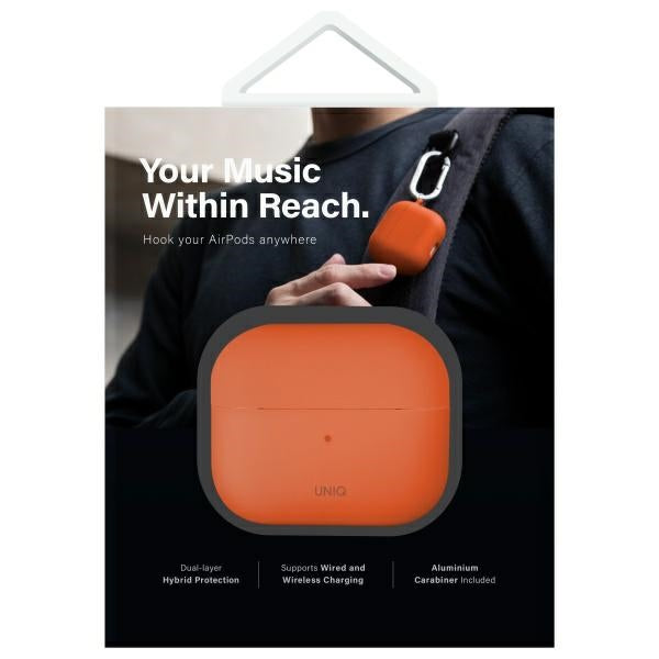 Uniq Nexo AirPods 4 + Ear Hooks Silicone-kasse - orange