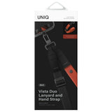 Uniq Vista 2-i-1-telefonstreng - sort og orange