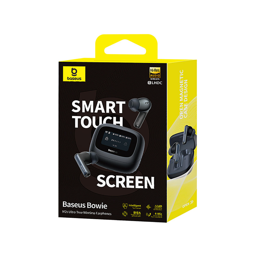 Baseus Bowie M2s Ultra TWS trådløse in-ear hovedtelefoner med interaktiv skærm - sort