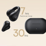 Baseus Bass 15 Clip OWS Trådløse hovedtelefoner med Baseus Simple USB-C 3A 30 cm kabel - sort