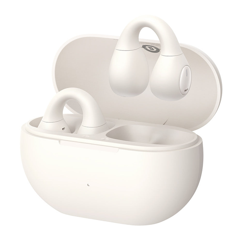 Baseus Bass 15 Clip OWS trådløse hovedtelefoner med Baseus Simple USB-C 3A 30cm kabel - hvid