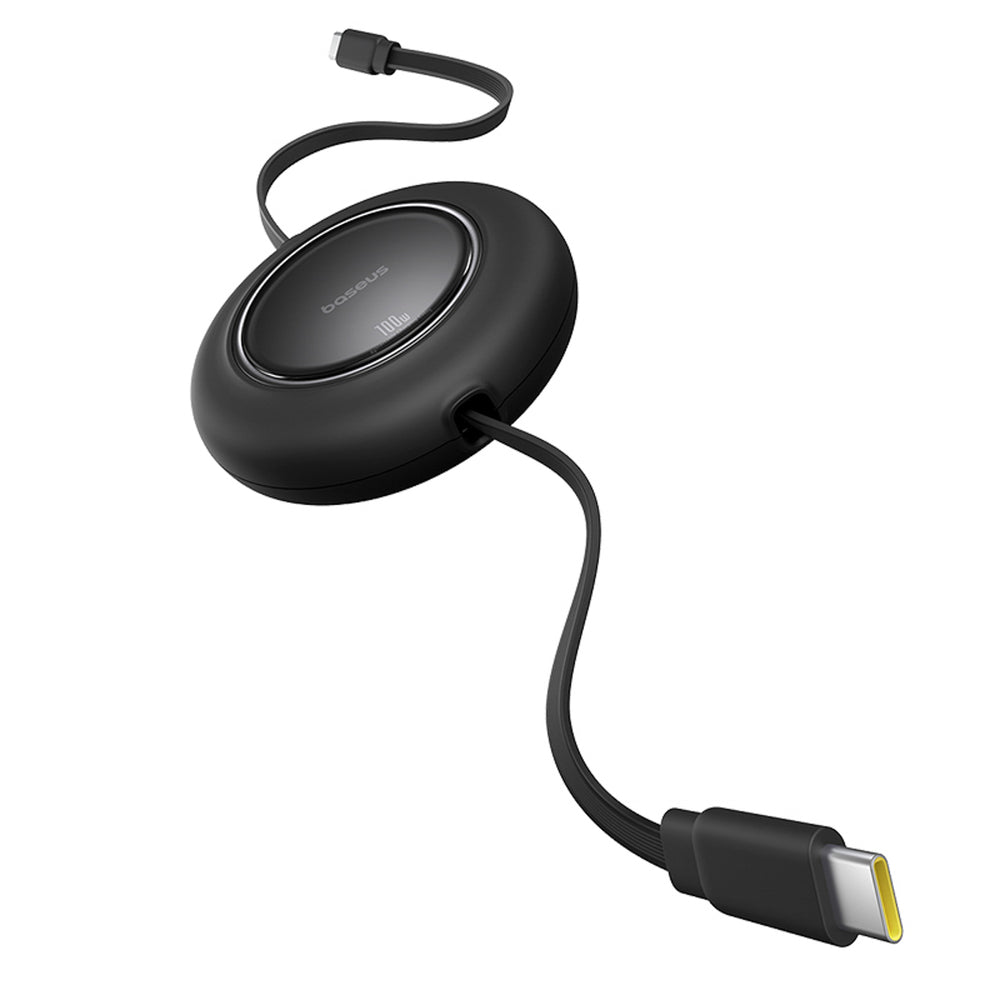 Baseus Free2Pull Mini 100W Retractable USB-C-kabel - USB-C 2m - sort
