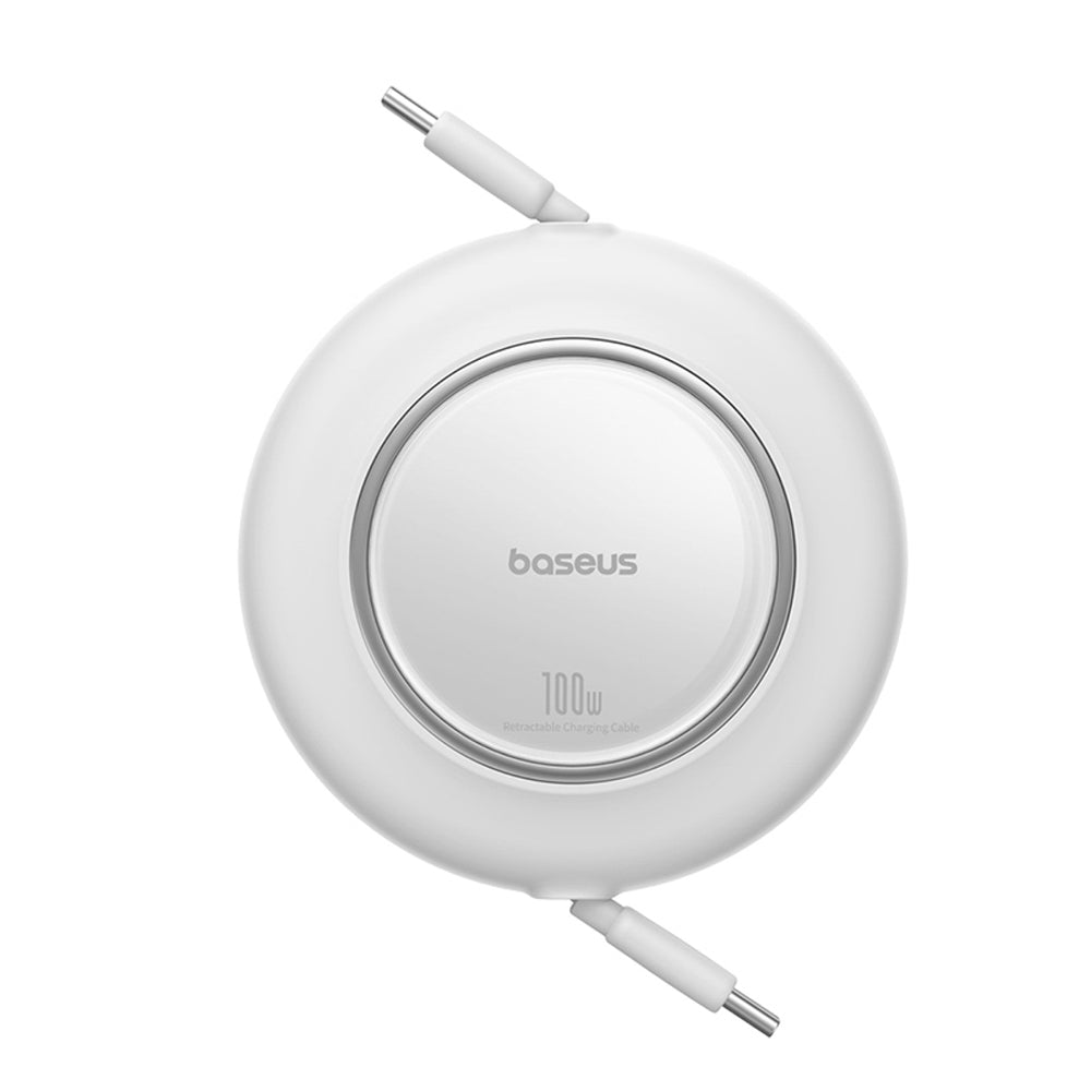 Baseus Free2Pull Mini 100W Retractable USB-C-kabel - USB-C 2m - hvid