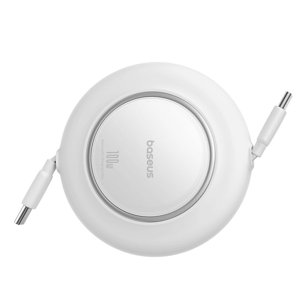 Baseus Free2Pull Mini 100W Retractable USB-C-kabel - USB-C 2m - hvid