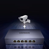 Switch Ugreen 6-Port 1Gb/s Ethernet Switch med PoE - Grå