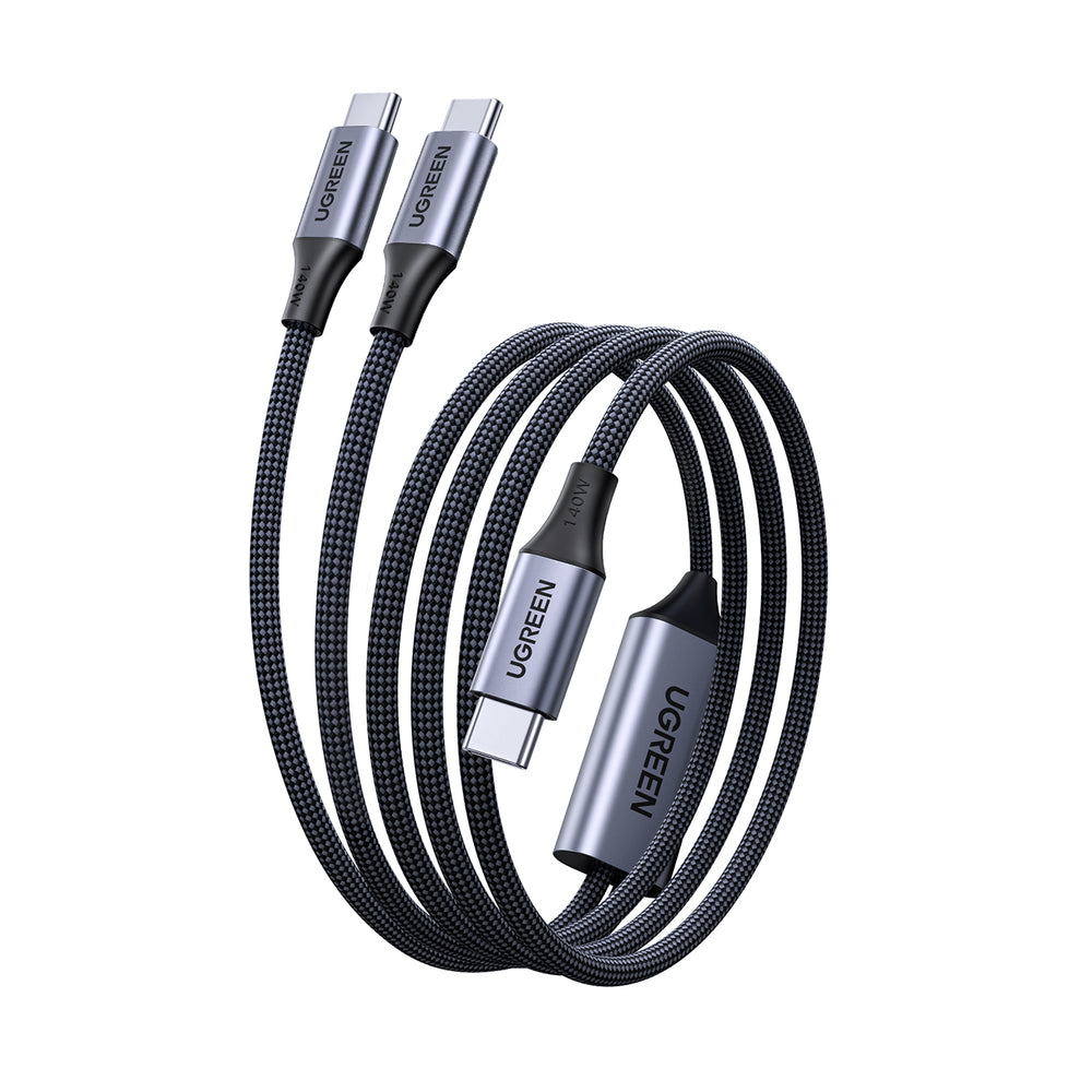 Ugreen 2in1 USB-C Cable - 2xUSB-C PD 140W 2m - sort