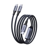 Ugreen 2in1 USB-C Cable - 2xUSB-C PD 140W 2m - sort