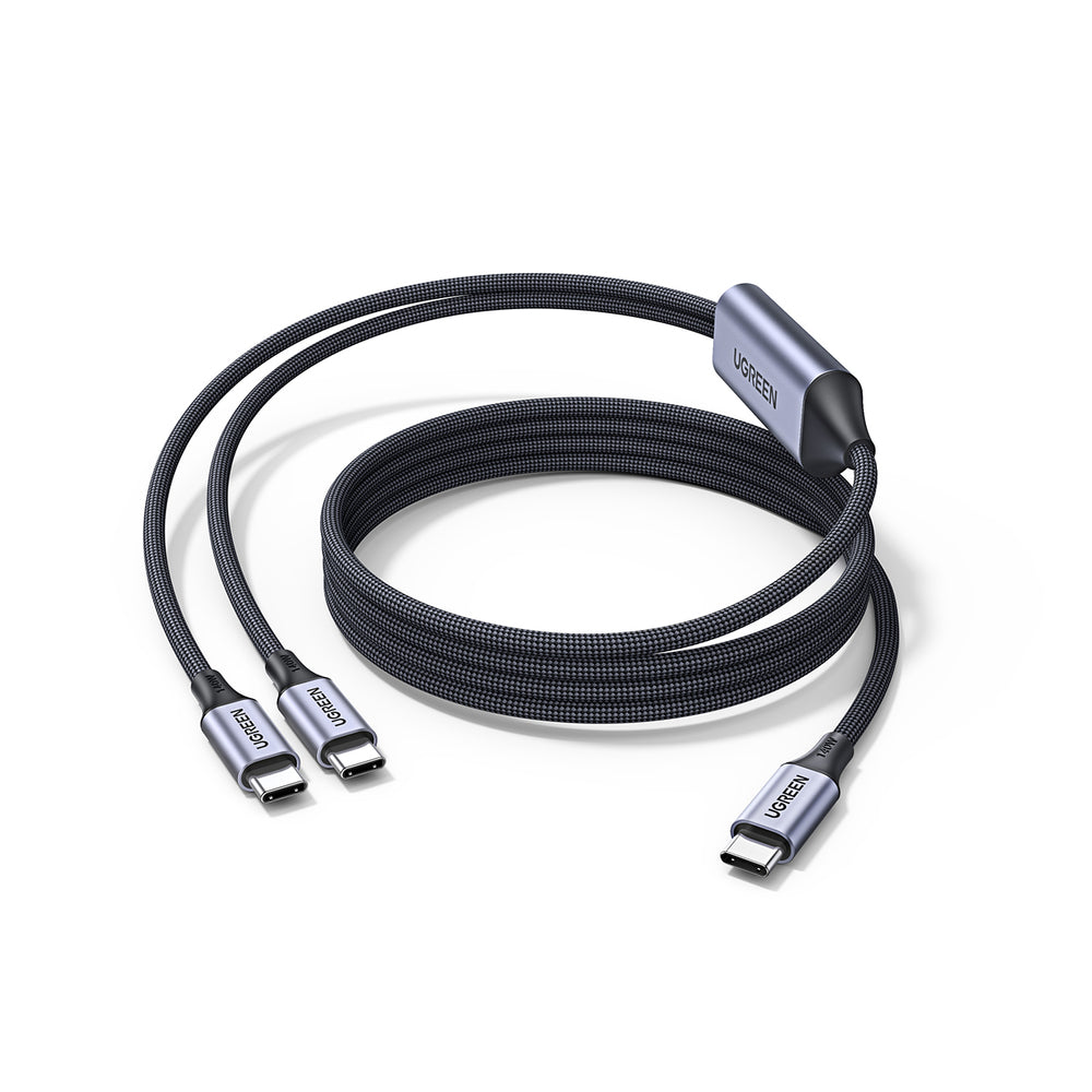 Ugreen 2in1 USB-C Cable - 2xUSB-C PD 140W 2m - sort