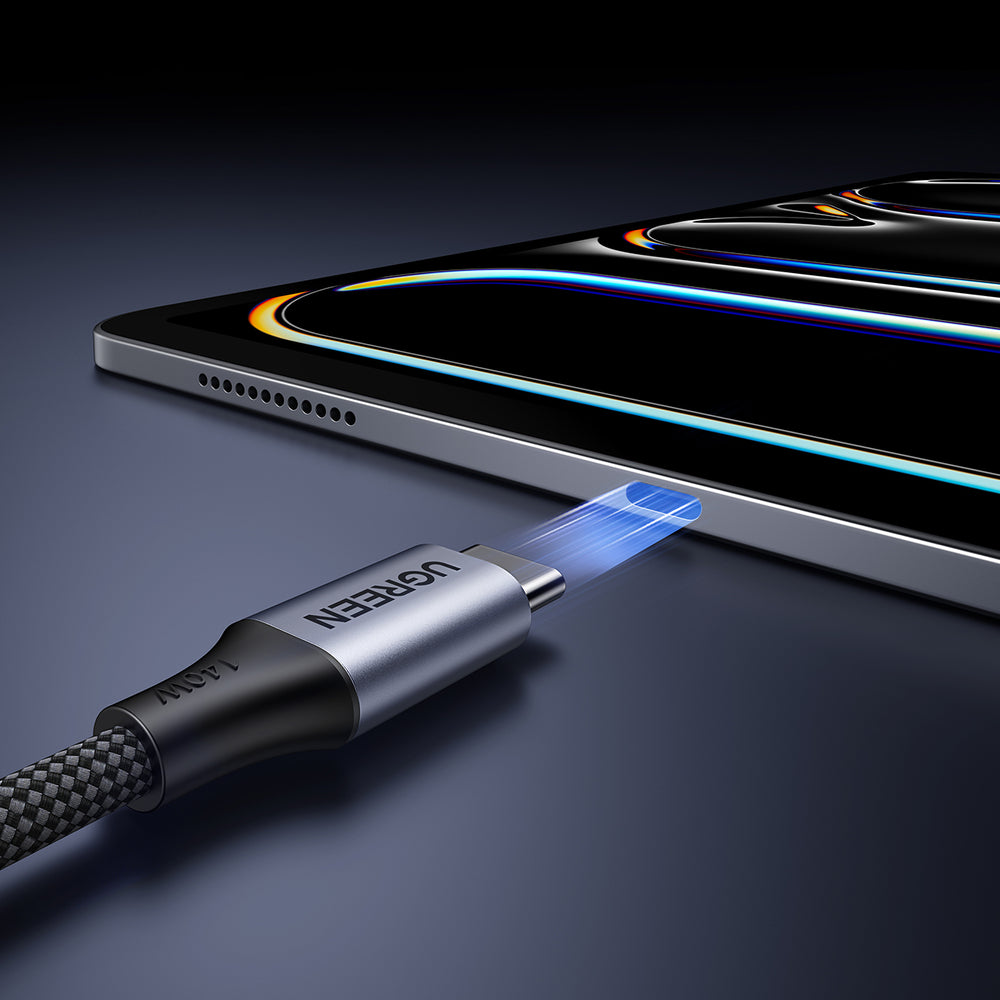 Ugreen 2in1 USB-C Cable - 2xUSB-C PD 140W 2m - sort