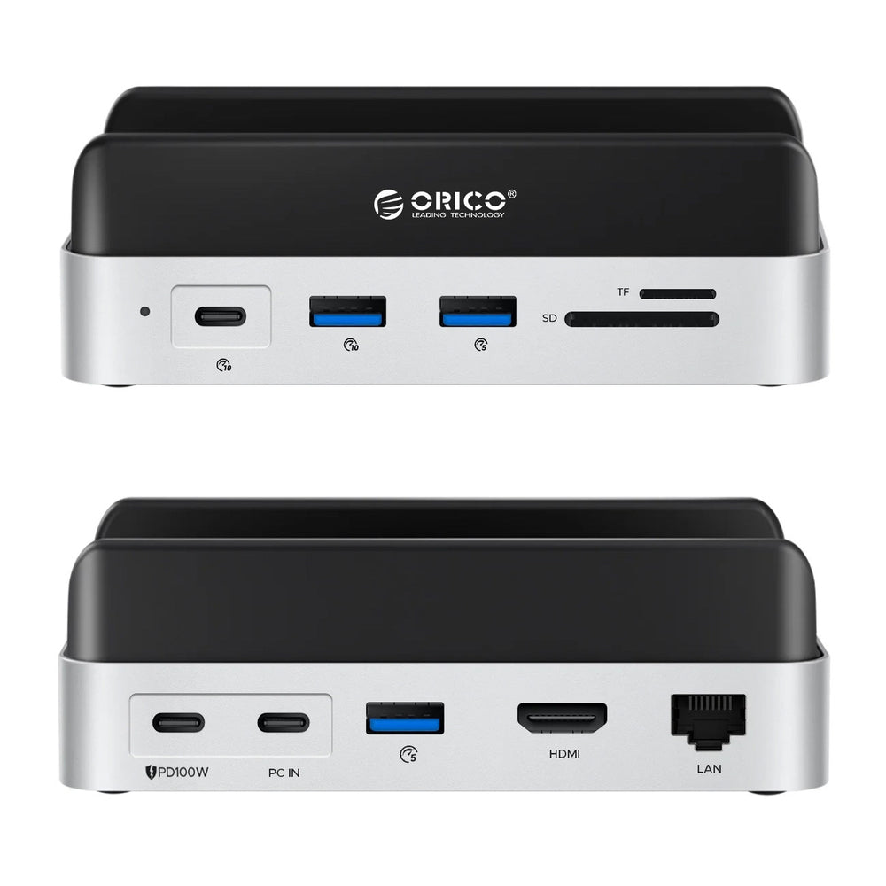 Orico MiniDock 10-in-1 Docking Station med SSD Hard Drive Bay - Silver