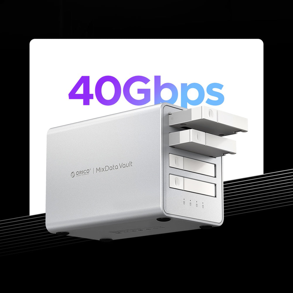 Orico 8848U4 DAS Series 4-Bay M.2 NVMe SSD Disk Array - Hvid