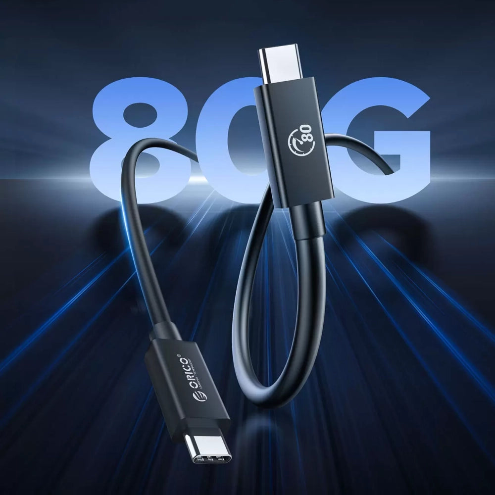 Orico USB4 Cable Compatible with Thunderbolt 5 80Gbps 240W USB-C to USB-C 1m - Black
