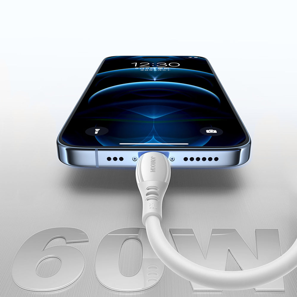 Joyroom S-A59 Vibrant Series 60W USB-C - USB-C-kabel 1,2 m - hvid