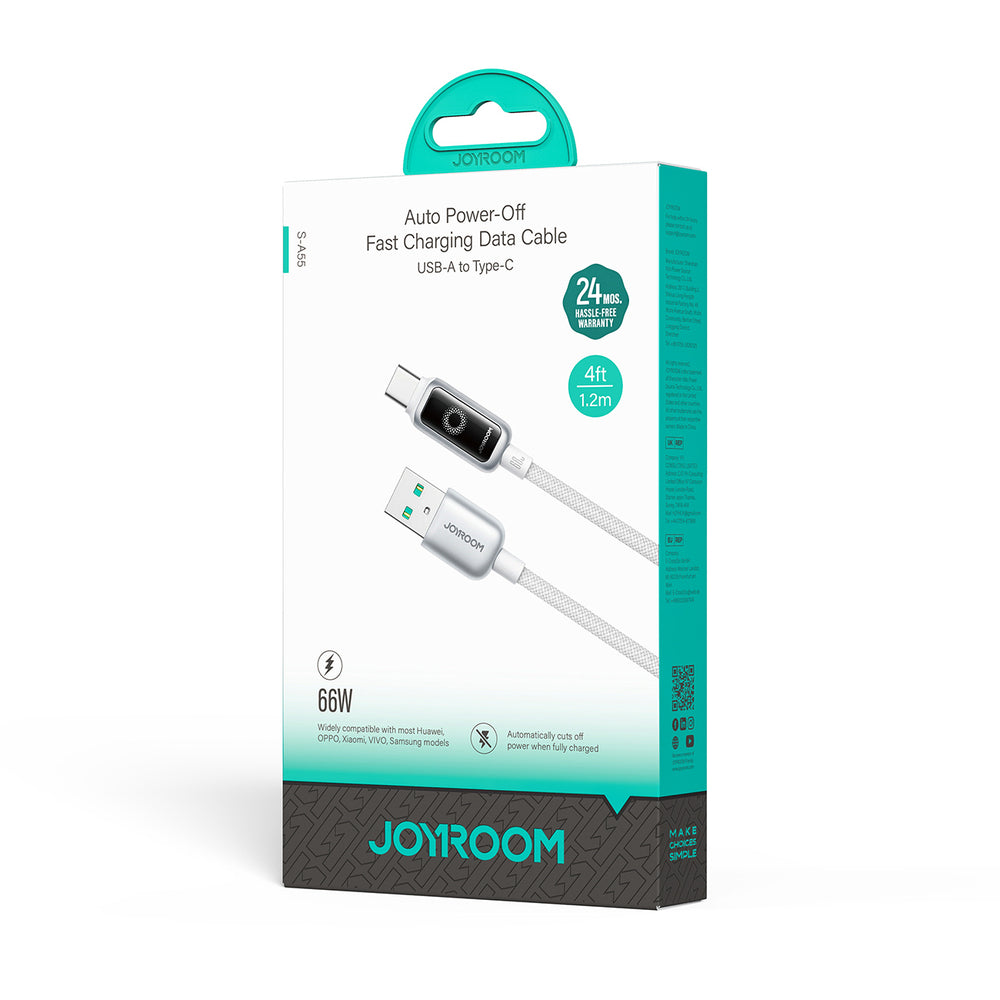 Joyroom S-A55 StarFlight 66W USB-A - USB-C Cable 1.2m - White