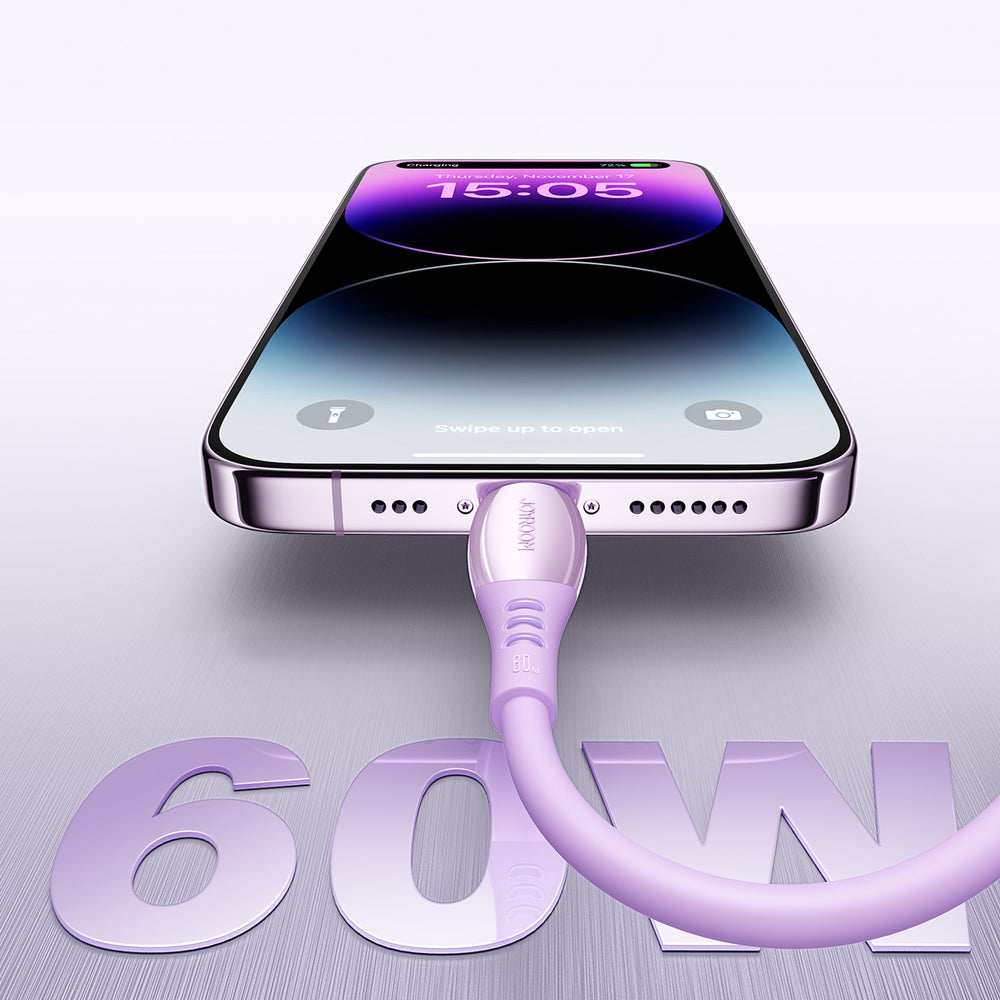 Joyroom S-A59 Vibrant Series 60W USB-C - USB-C-kabel 1,2 m - lilla