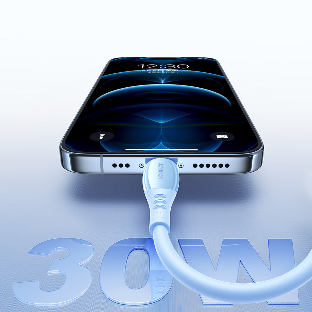 Joyroom S-A59 Vibrant Series 30W USB-C - Lightning kabel 1,2 m - blå