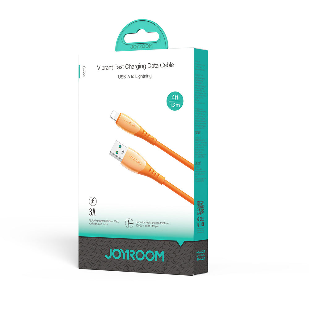 Joyroom S-A59 Vibrant Series 3A USB-A - Lightning kabel 1,2 m - orange