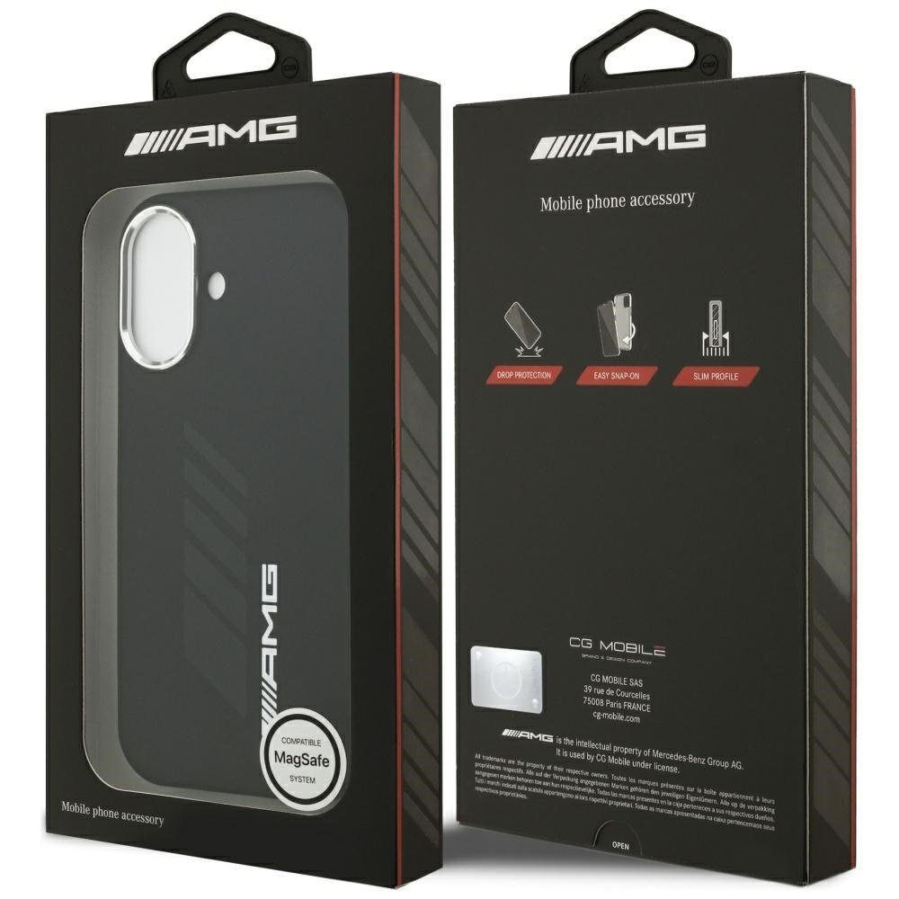 AMG Silicone Oversize Rhombs MagSafe Case til iPhone 17 - sort