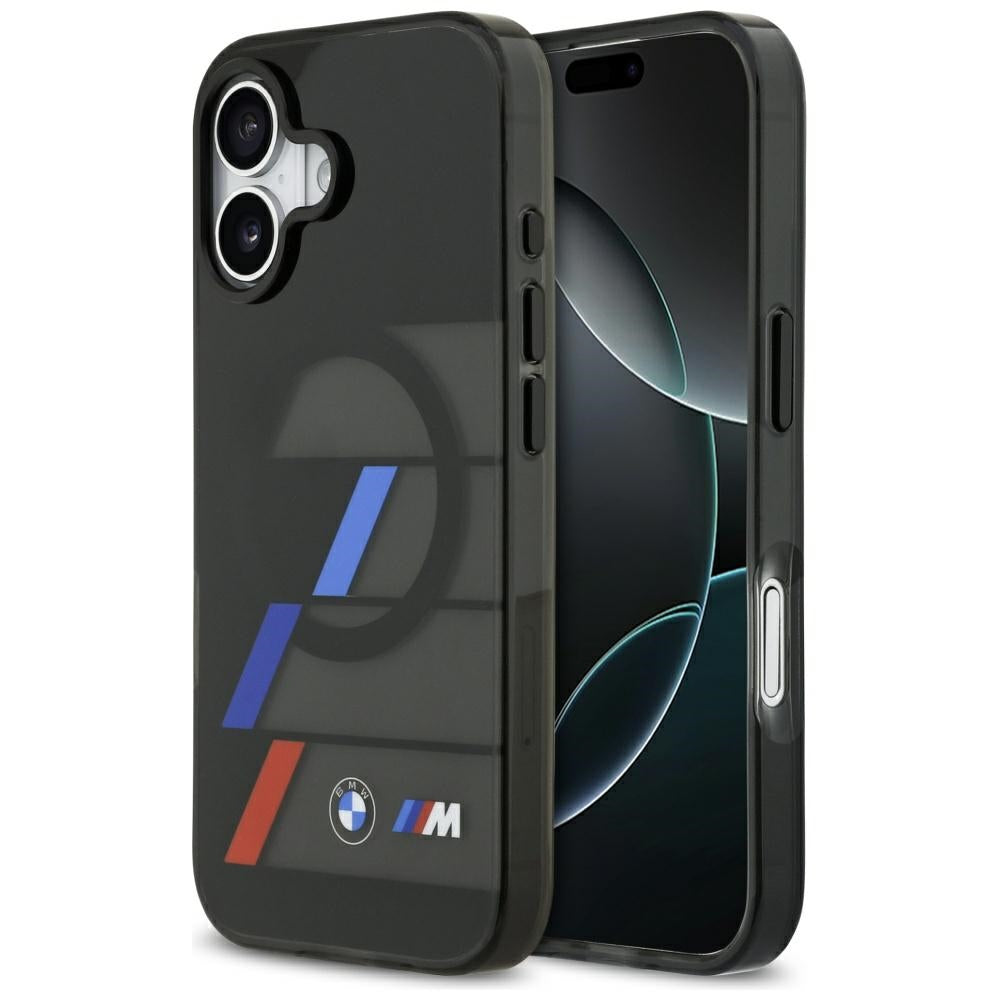 BMW M IML Metal Buttons Tricolor Lines MagSafe Case til iPhone 17 - sort