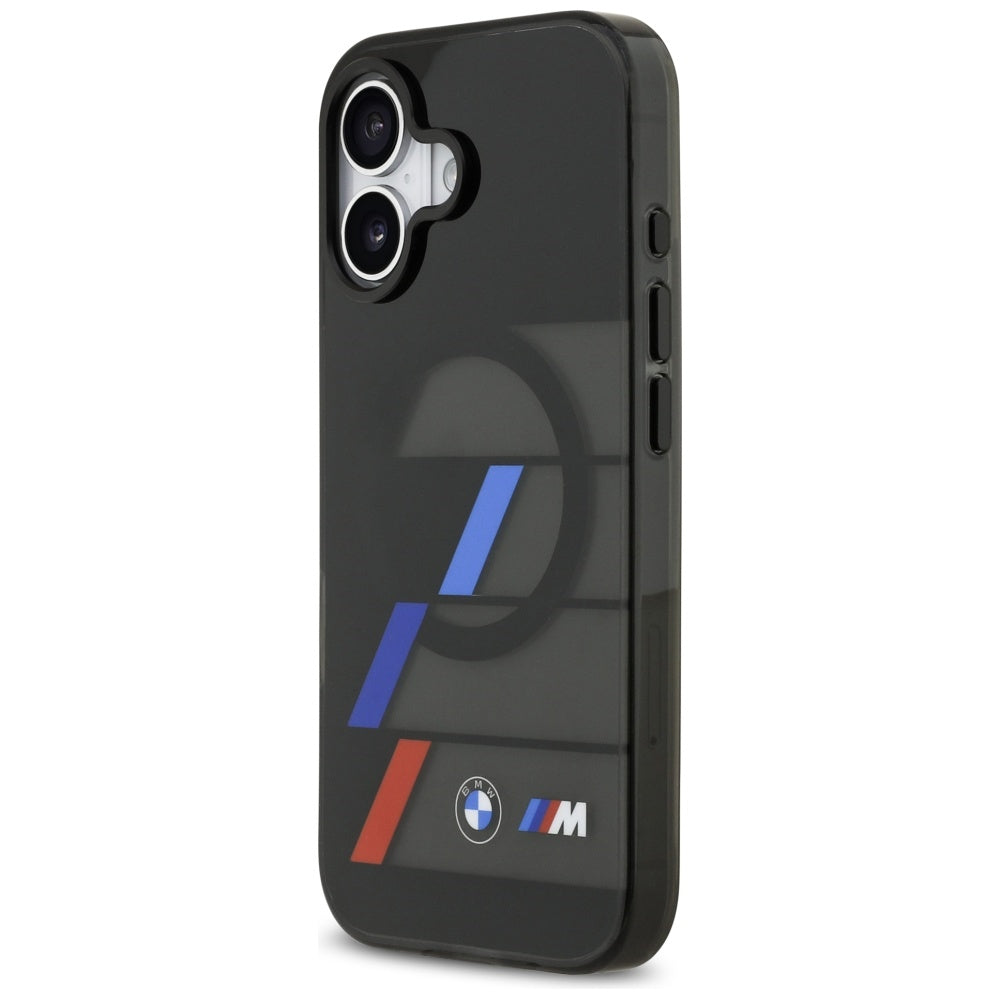 BMW M IML Metal Buttons Tricolor Lines MagSafe Case til iPhone 17 - sort