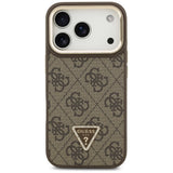Guess 4G PU Triangle Logo & Stand Camera Magsafe Case til iPhone 17 Pro - Brunt
