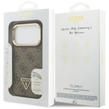 Guess 4G PU Triangle Logo & Stand Camera Magsafe Case til iPhone 17 Pro - Brunt