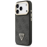 Guess 4G PU Triangle Logo & Stand Camera Magsafe Case til iPhone 17 Pro - sort