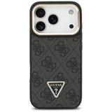 Guess 4G PU Triangle Logo & Stand Camera Magsafe Case til iPhone 17 Pro - sort
