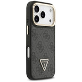 Guess 4G PU Triangle Logo & Stand Camera Magsafe Case til iPhone 17 Pro - sort