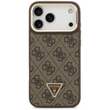 Guess 4G PU Triangle Logo & Stand Camera Magsafe Case til iPhone 17 Pro Max - Brunt