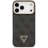 Guess 4G PU Triangle Logo & Stand Camera Magsafe Case til iPhone 17 Pro Max - sort