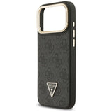 Guess 4G PU Triangle Logo & Stand Camera Magsafe Case til iPhone 17 Pro Max - sort