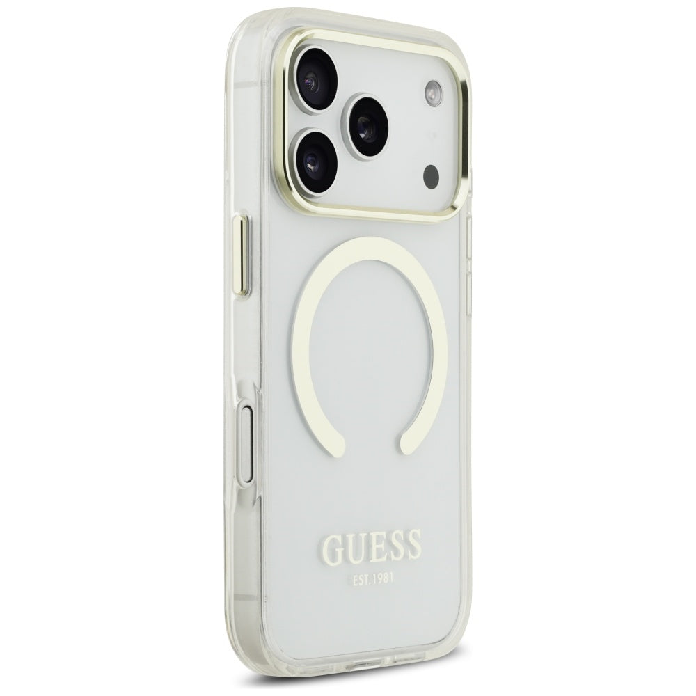 Guess Metal Outline MagSafe-hylster til iPhone 17 Pro - guld