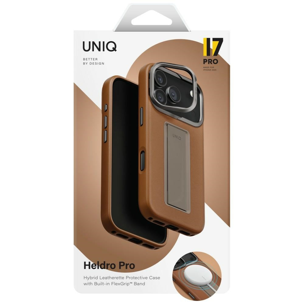 Uniq Heldro Pro Magclick opladningsfodral til iPhone 17 Pro - Brunt