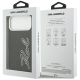 Karl Lagerfeld FW Grained Signature Logo Case til iPhone 17 Pro Max - sort