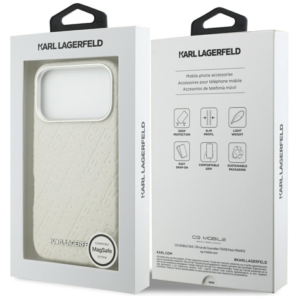 Karl Lagerfeld FW Stemplet Karl MagSafe Case til iPhone 17 Pro - Beige