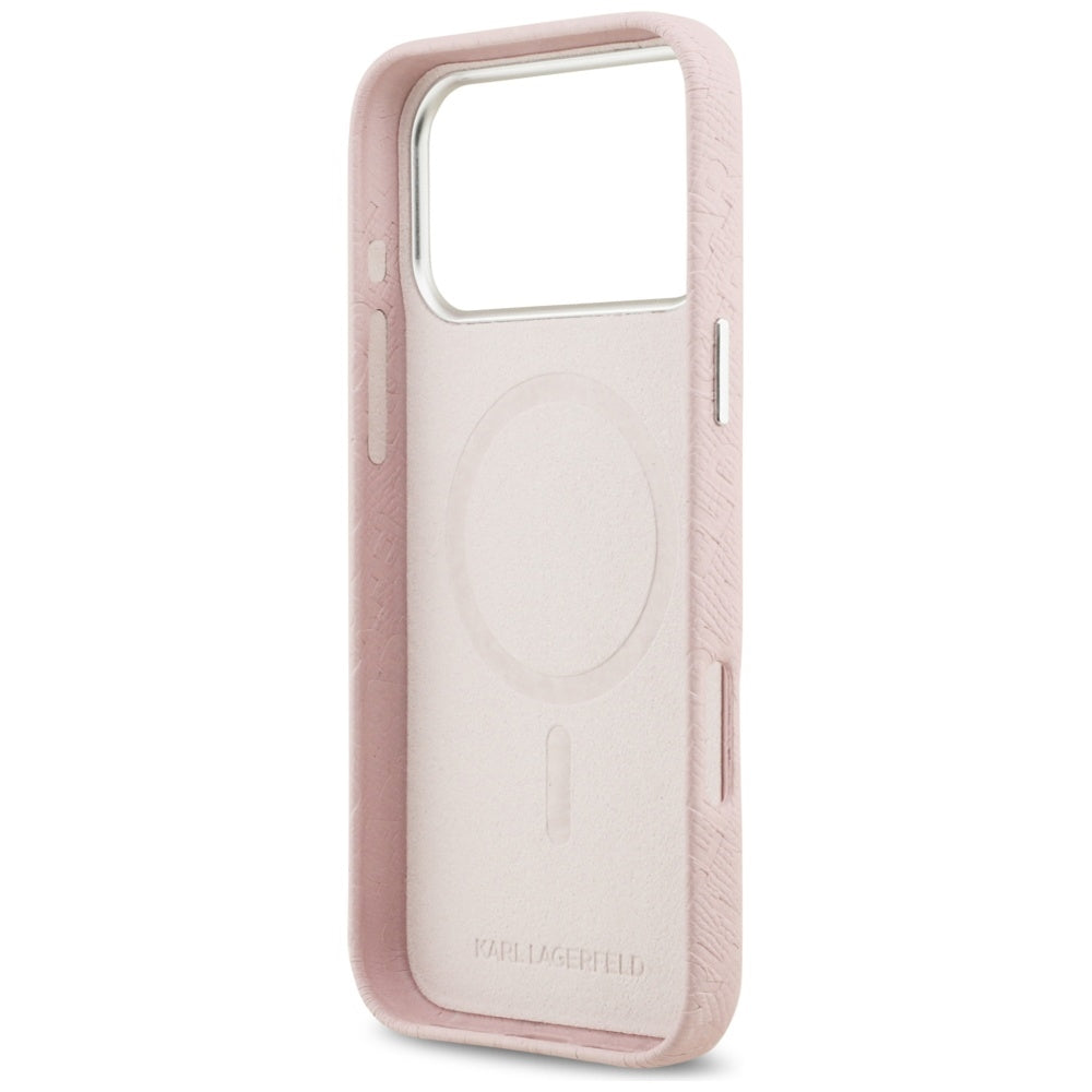 Karl Lagerfeld FW Stemplet Karl MagSafe Case til iPhone 17 Pro Max - Pink