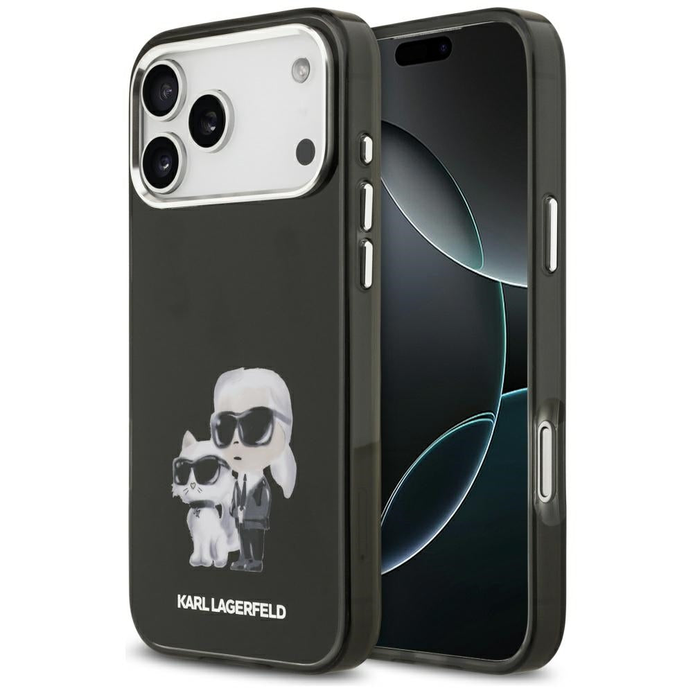 Karl Lagerfeld IML Aquarelle Karl & Choupette & Logo MagSafe Case til iPhone 17 Pro - sort
