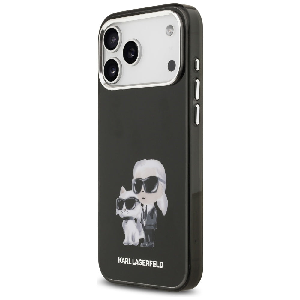 Karl Lagerfeld IML Aquarelle Karl & Choupette & Logo MagSafe Case til iPhone 17 Pro - sort